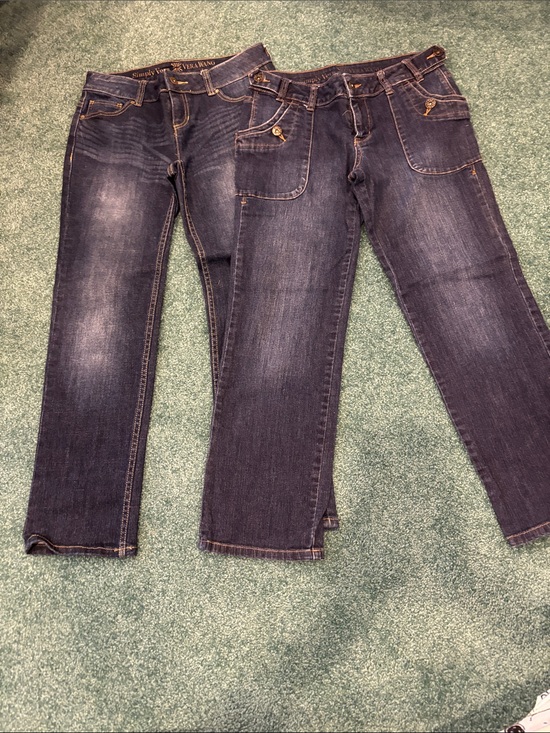 Simply Vera Vera Wang Denim - Simply Vera Vera Wang Size 6 Straight Leg Jeans Bundle Dark Wash 28x26